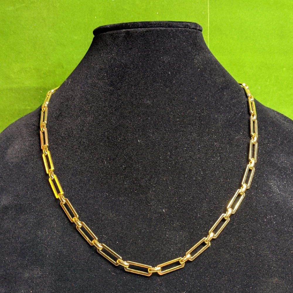 MONET Vintage Gold-tone Rectangular Link Necklace